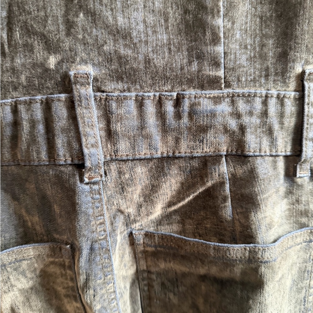 NWT Moss Green Velvet Denim Jumpsuit - Picture 4 of 13